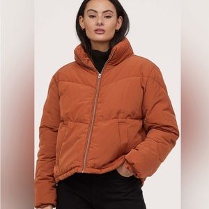 Oversized H&M orange puffer coat